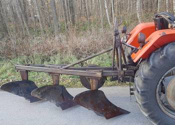 Pług 3-skibowy oryginał GRUDZIĄDZ regulacja na długie korby z ciągnika.