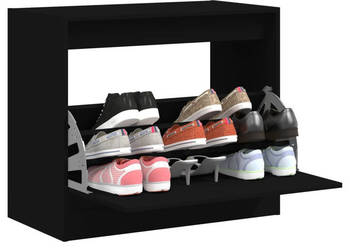 Szafka na buty czarna 80x42x69 cm materiał drewnopochodny WM-840002