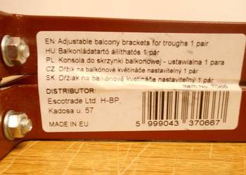 Uchwyty (konsola) do skrzynki balkonowej - 1 para