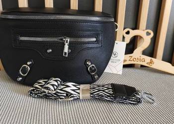 Nerka czarna duża na długim pasku stylowa nowa