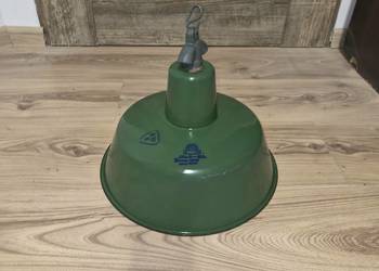 Lampa industrialna emaliowana z lat 60 stan idealny jak nowa
