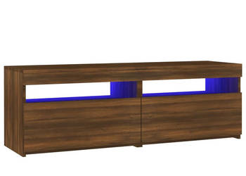 Szafka pod TV z oświetleniem LED brązowy dąb 120x35x40 cm WM-815674