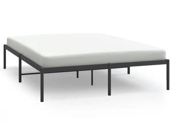 Łóżko Metalowe Czarne Rama Łóżka Ze Stelażem 140x190 cm WM-350846