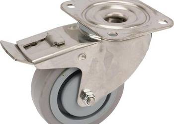Koła skrętne ze stali nierdzewnej z powierzchnią z szarej gumy elastycznej…
