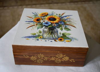 Szkatułka pudełko decoupage rękodzieło