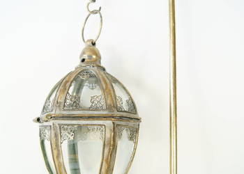 Latarnia Lampa na świece retro latarnia szkło wbijana w ziemię