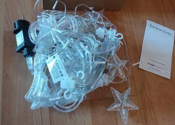 Lampki girlanda gwiazdki kurtyna świetlna 138 led barwa ciepła zewnętrzna