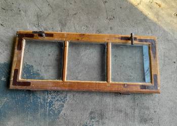 Stara drewniana rama ramka okienna potrójna retro vintage