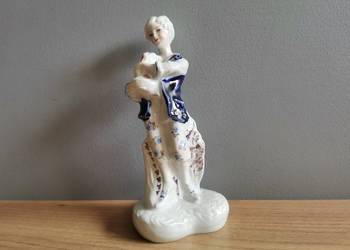 Stara figurka Chłopiec z Psem porcelana Bytom Janina Dikolenko, PRL