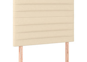 Zagłówek do łóżka z LED kremowy 90x5x118/128 cm tkanina WM-3122551