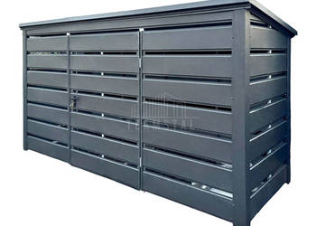 Wiata śmietnikowa - schowek 3x1m - antracyt - dach spad w tył TS1207