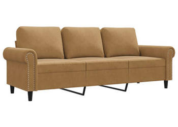 Sofa 3-osobowa brązowa 180 cm tapicerowana aksamitem WM-359546