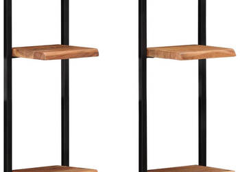 Półki ścienne 2 szt. 25x25x75 cm lite drewno akacjowe i stal WM-338462