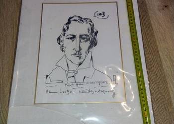 Horst Janssen, Heinrich Heine litografia sygnowana recznie