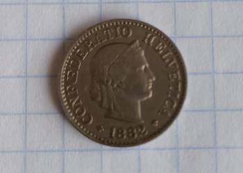 5 RAPPÓW ( 5 CENTYMÓW ) 1882 ROK - SZWAJCARIA