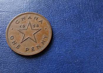 Stare monety 1 pens 1958 Ghana
