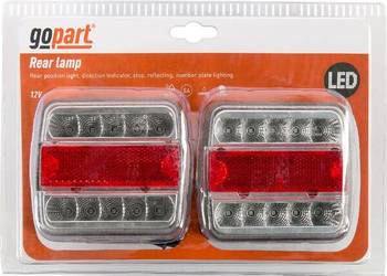 Zestaw lamp zespolonych tylnych LED, kwadratowe, 12-24V, 100x100 x40 mm, B…