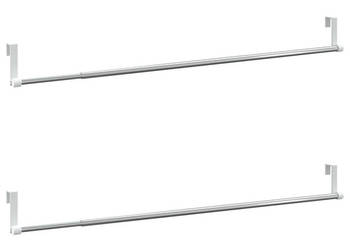 Karnisze 2 szt. biało-srebrne 60-105 cm aluminium WM-154614