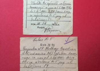 ( 1346 ) Dwa Kwity Opłaty Komornego, Gładki