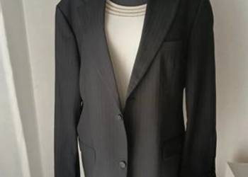 Marynarka czarna tenisowy prążek oversize szerokie ramiona o kroju męskim P