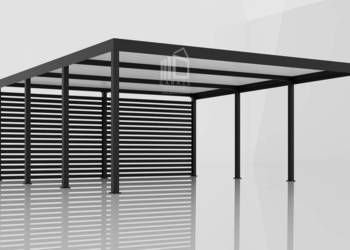 CarPort PREMIUM - Wiata samochodowa 6x5,5 Antracyt Zabudowa - ID954