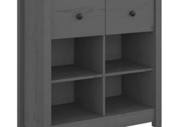 Szafka szara 70x35x80 cm lite drewno sosnowe WM-813766