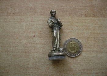 Starocie z PRL - Dewocjonalia = Figurka metalowa świętego Franciszka