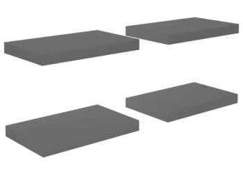 Półki ścienne 4 szt. szare wysoki połysk 40x23x38 cm MDF WM-323786