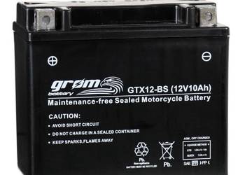 Akumulator motocyklowy Grom GTX12-BS 12v 10Ah 180a l+