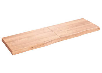 Blat do stołu jasnobrązowy 160x50x(2-6)cm lite drewno dębowe WM-3156386