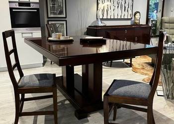 Krzesła włoskie Arca zestaw 4szt. z 8szt.orzech postarzony korniki klasyczn