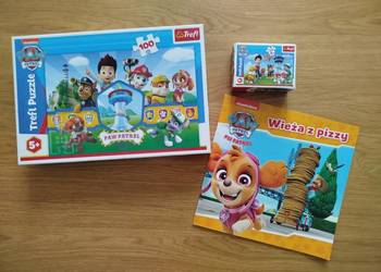 Psi Patrol puzzle 2 pudełka + książka STAN BDB Zestaw
