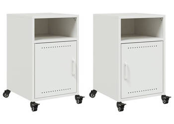 Szafki nocne 2 szt. białe 36x39x59 cm stal WM-846727