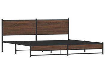 Łóżko Czarne Metalowe Rama Łóżka Metalowa Ze Stelażem 200x200 cm WM-3301412