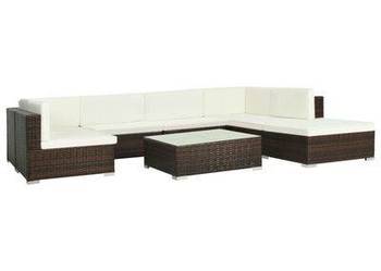 vidaXL 8-cz. zestaw wypoczynkowy do ogrodu, poduszki, rattan PE, (sku44609)