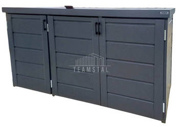 Zabudowa koszy na śmieci wiata obudowa 207x80x120 cm 3x240L TS1015