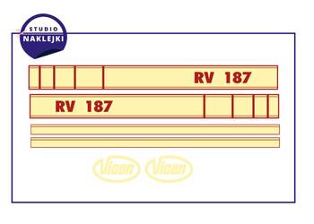 Naklejki na prasę Vicon RV 187, komplet zestaw oklejenie