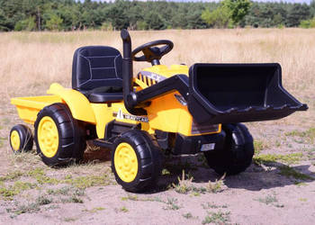 BAWIBUS.PL Traktor KOPARKA NA AKUMULATOR z łyżką jeździk traktory żółta