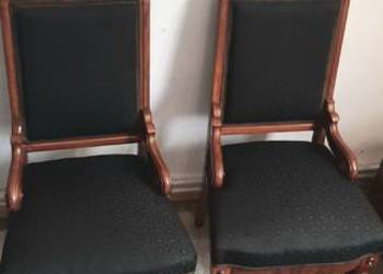 Komplet dwóch zabytkowych krzeseł / foteli, salonowo - gabinetowych