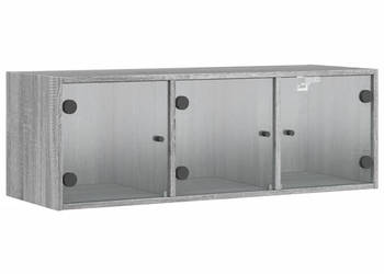Szafka wisząca szklane drzwi szary dąb sonoma 102x37x35 cm WM-836516