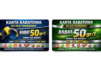 Karta rabatowa na paliwo 50 gr/l