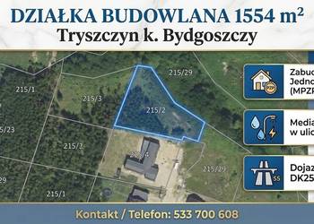 Działka budowlana 1554 m² – Tryszczyn k. Bydgoszczy | Oferta prywatna