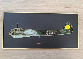 Samolot Junkers JU88 A4 Plakietka, Obrazek Luftwaffe lata 60-70te PRL