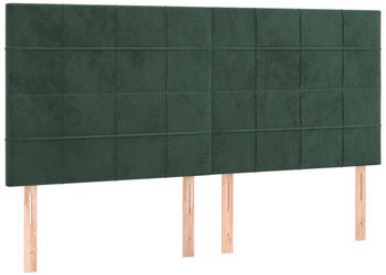Zagłówek do łóżka z LED ciemnozielony 200x5x118/128 cm WM-3122493