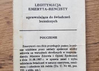 Legitymacja Emeryta-Rencisty 1995 r.