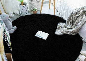 Dywan okrągły Shaggy Strado 120x120 BlackSky (Czarny)