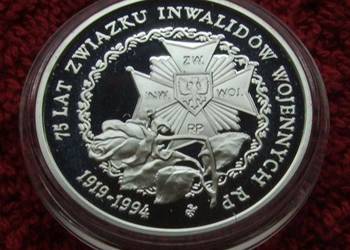 MONETA 200000 ZŁ ZWIĄZEK INWALIDÓW WOJENNYCH 1994 ROK SREBRO