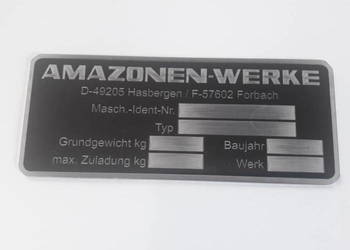 Tabliczka znamionowa Amazone