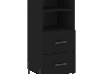 Szafka czarna 345x34x90 cm materiał drewnopochodny WM-828677