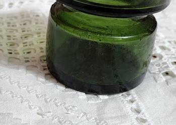 Świecznik szkło zielone PRL